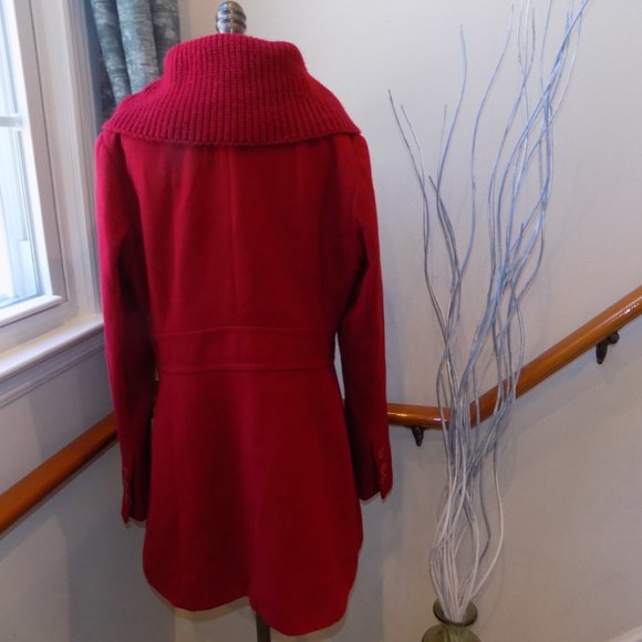 XXI Red Button Down High Collar Coat Size Small - Picture 2 of 2